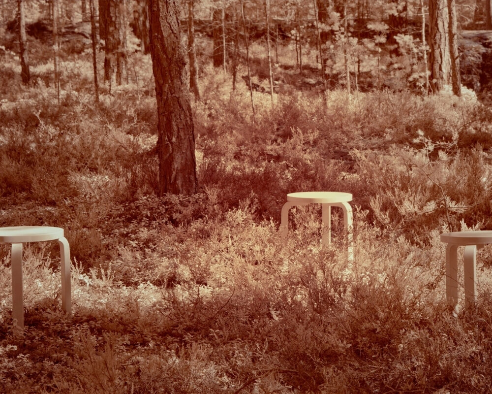 Slow Finland-Artek-Stool 60 Villi Slow Finland and Artek Stool 60 Villi in a Finnish birch forest